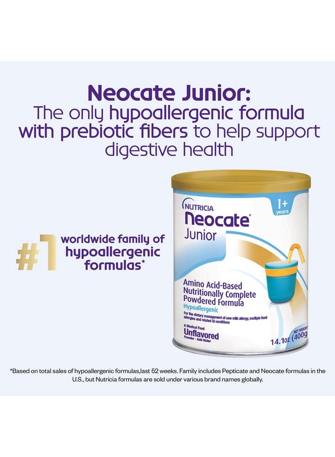 نيوكيت نيوتريشيا نيوكيت جونيور - تركيبة غذائية مضادة للحساسية، خالية من منتجات الألبان، غنية بالأحماض الأمينية، بدون بريبايوتكس للأطفال بعمر سنة فما فوق - للأطفال الصغار والمراهقين - تركيبة بودرة - علبة 14.1 أونصة (علبة واحدة) - Image 2