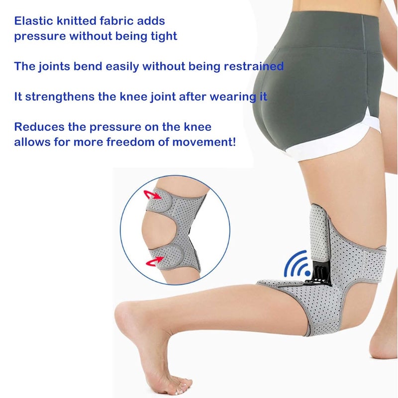Adjustable Spring-Assisted Knee Brace Knee Joint Decompression Support Stabilizer (Gray, 2-Pack) - Image 5