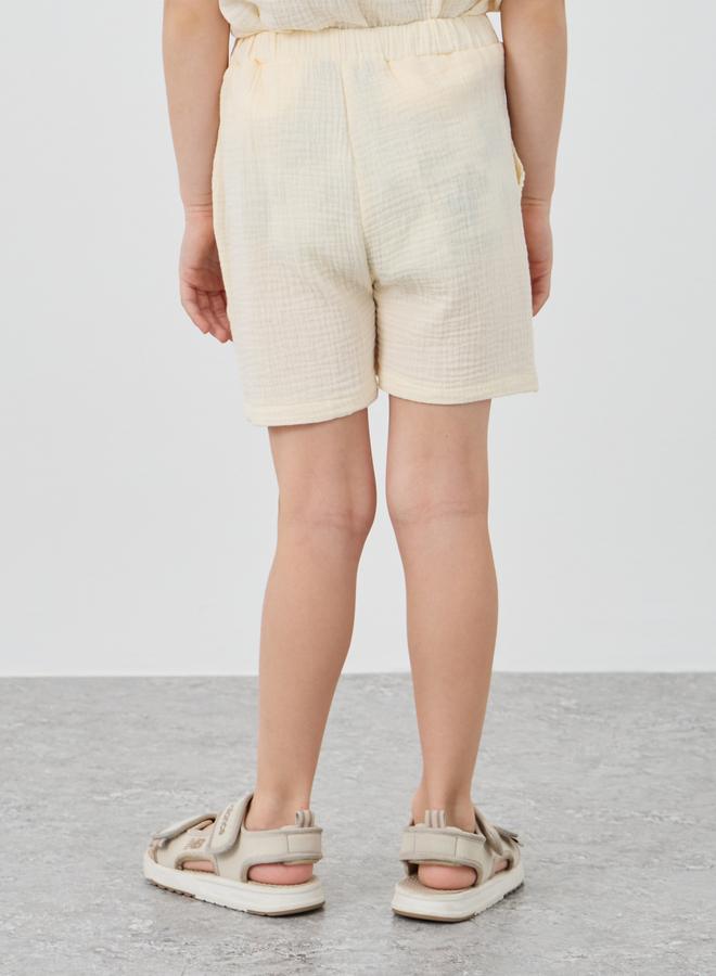 Styli Styli Textured Badge Detail Shorts with Drawstring  - Image 4