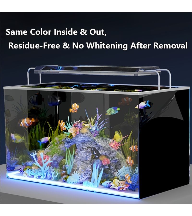 ملصق حوض السمك الأسود 60 × 120 سم فيلم زخرفي للحوض ذاتي الالتصاق - Image 4