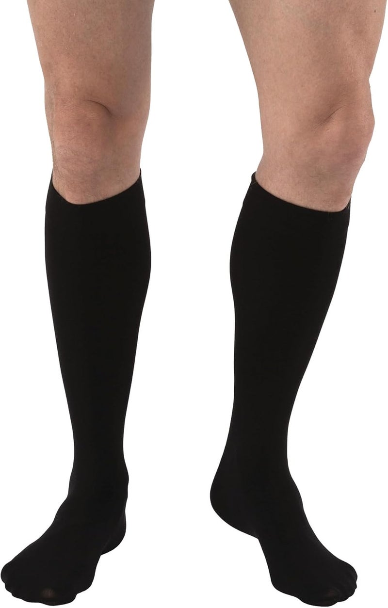 JOBST Relief Knee High Graduated Compression Socks, 30-40 mmHg - Comfortable Unisex Design - Closed Toe, Black, Medium - Image 1