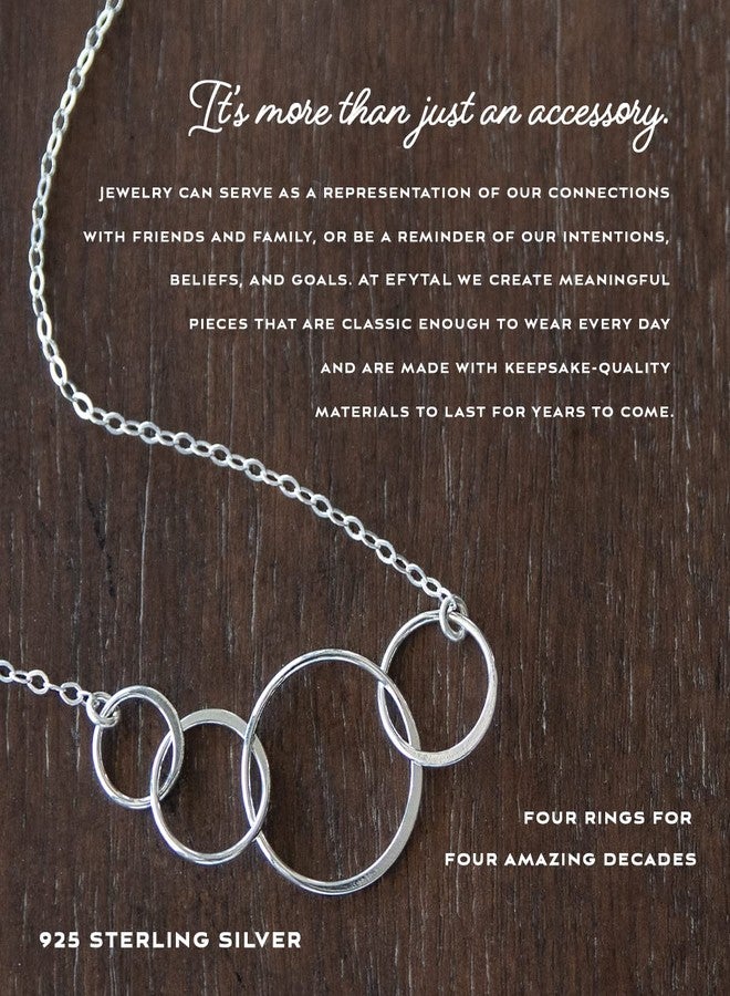 EFYTAL Happy 40th Birthday Gifts for Women, Sterling Silver Four Circle Necklace, Meaningful 40 Year Old Birthday Gifts for Women, 40 Year Old Woman, 40s Gift Ideas - Image 2