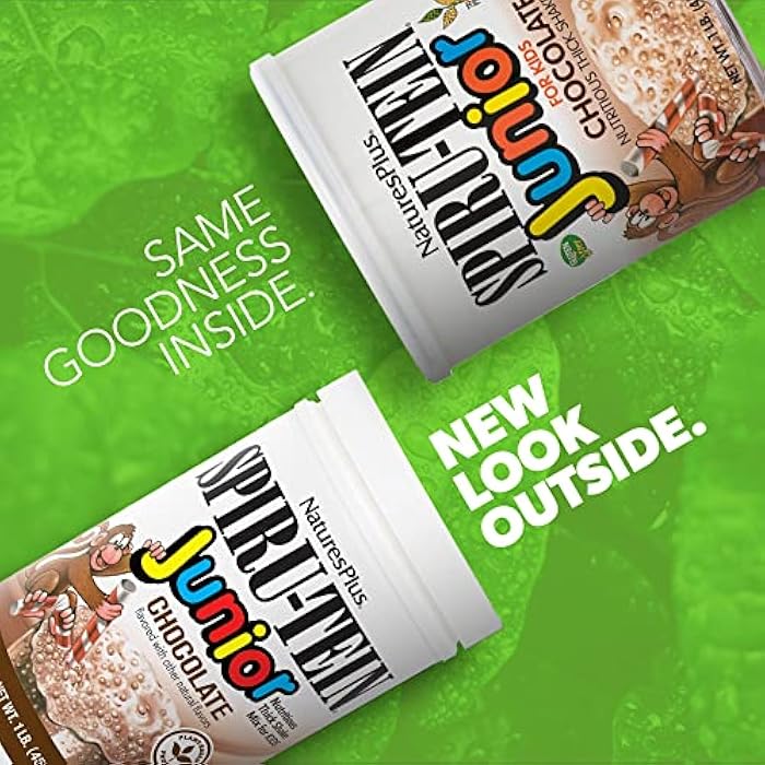 NaturesPlus Natures Plus SPIRU-TEIN Junior, Chocolate - 1 lb - Plant-Based Protein Powder Shake for Kids - Gluten Free & Vegetarian - 15 Servings - Image 2