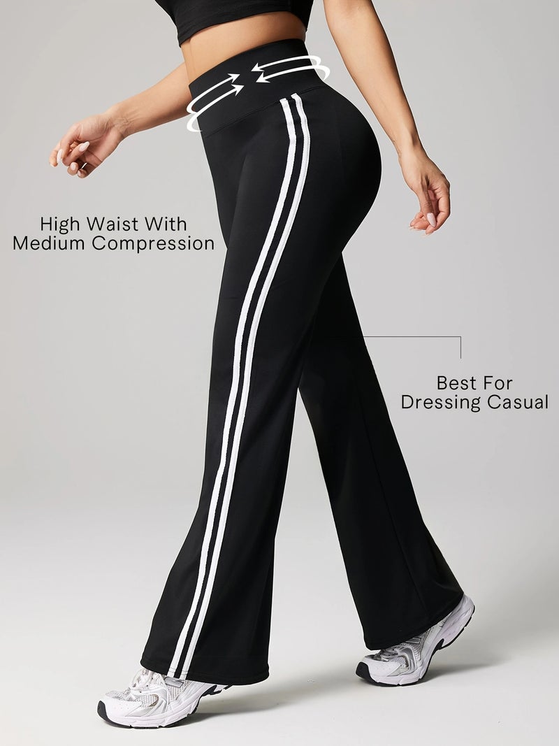 High Waist Yoga Pants American Girls New Running Sports Peach Hip Fitness Pants Naked Sense Elastic Flared Pants - Image 2