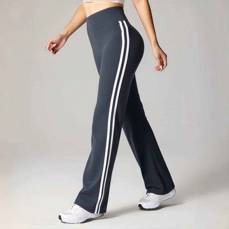 High Waist Yoga Pants American Girls New Running Sports Peach Hip Fitness Pants Naked Sense Elastic Flared Pants - Image 1