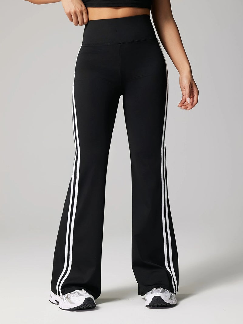 High Waist Yoga Pants American Girls New Running Sports Peach Hip Fitness Pants Naked Sense Elastic Flared Pants - Image 3