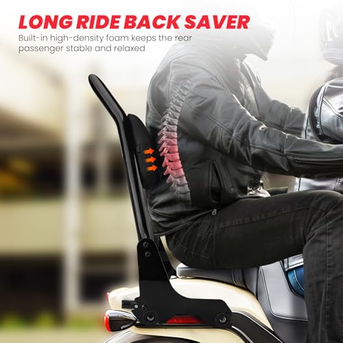 kekykm Softail Fat Bob Backrest Sissy Bar compatible with Harley Davidson FXFB FXFBS, 26" Tall Quick Release Detachable Passenger Backrest, 2018-2023, Glossy black (Not fit Fat Boy FLFB/S) - Image 4
