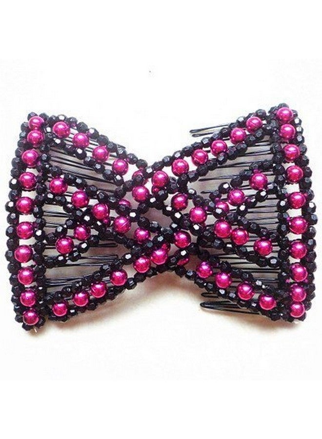 Lovef 6 Pcs Effortless Beauty Stretchable Double Combs Upzing Medium Magic Beaded Double Hair Clips Hair Jewelry Assorted Color And Design - Image 5