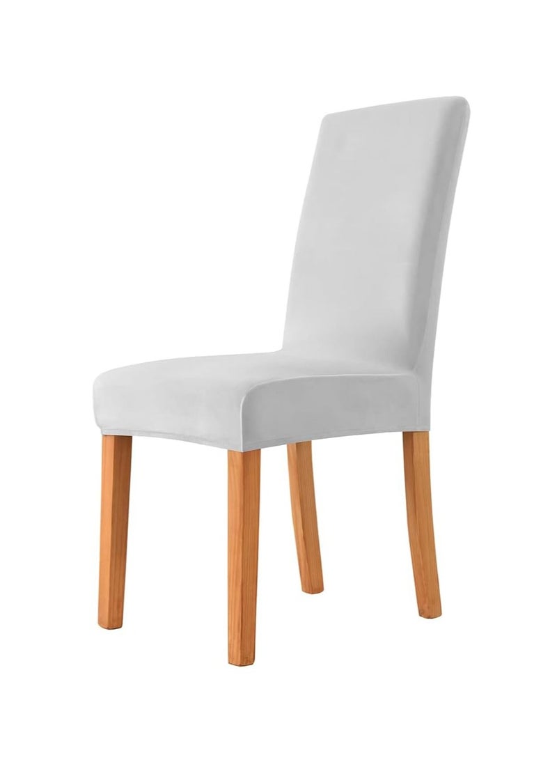 general Velvet kitchen chair cover, elastic dining chair cover, detachable Parson chair cover, armless dining chair cover, kitchen chair cover, light grey, 2 pcs - Image 1