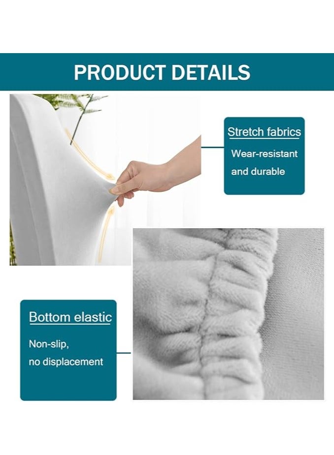 general Velvet kitchen chair cover, elastic dining chair cover, detachable Parson chair cover, armless dining chair cover, kitchen chair cover, light grey, 2 pcs - Image 2