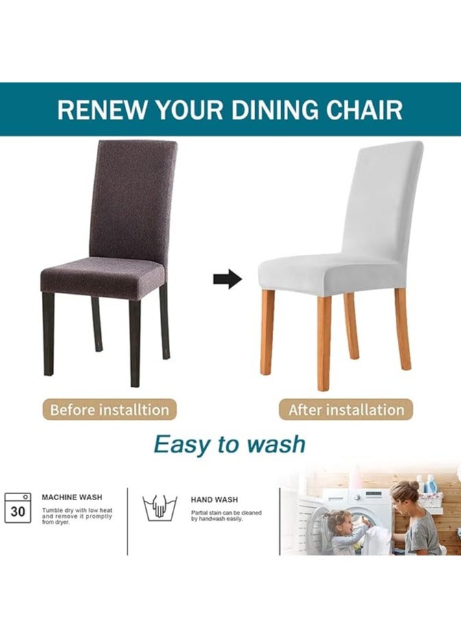 general Velvet kitchen chair cover, elastic dining chair cover, detachable Parson chair cover, armless dining chair cover, kitchen chair cover, light grey, 2 pcs - Image 5