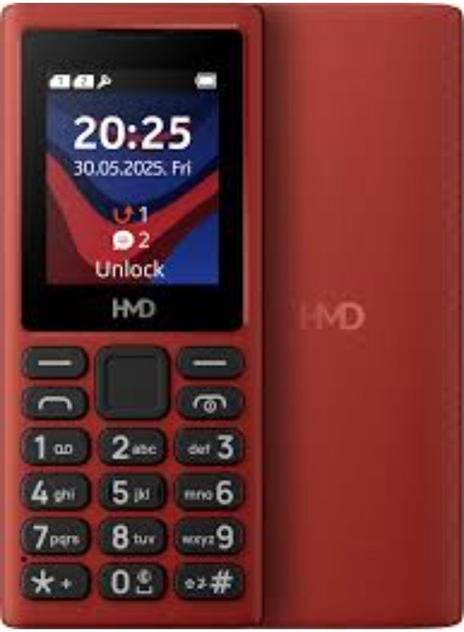 أتش أم دي HMD 101 4G Dual SIM Feature Phone – Long Battery Life, Wireless FM, USB Type-C & Classic Keypad Mobile – Red - Image 3