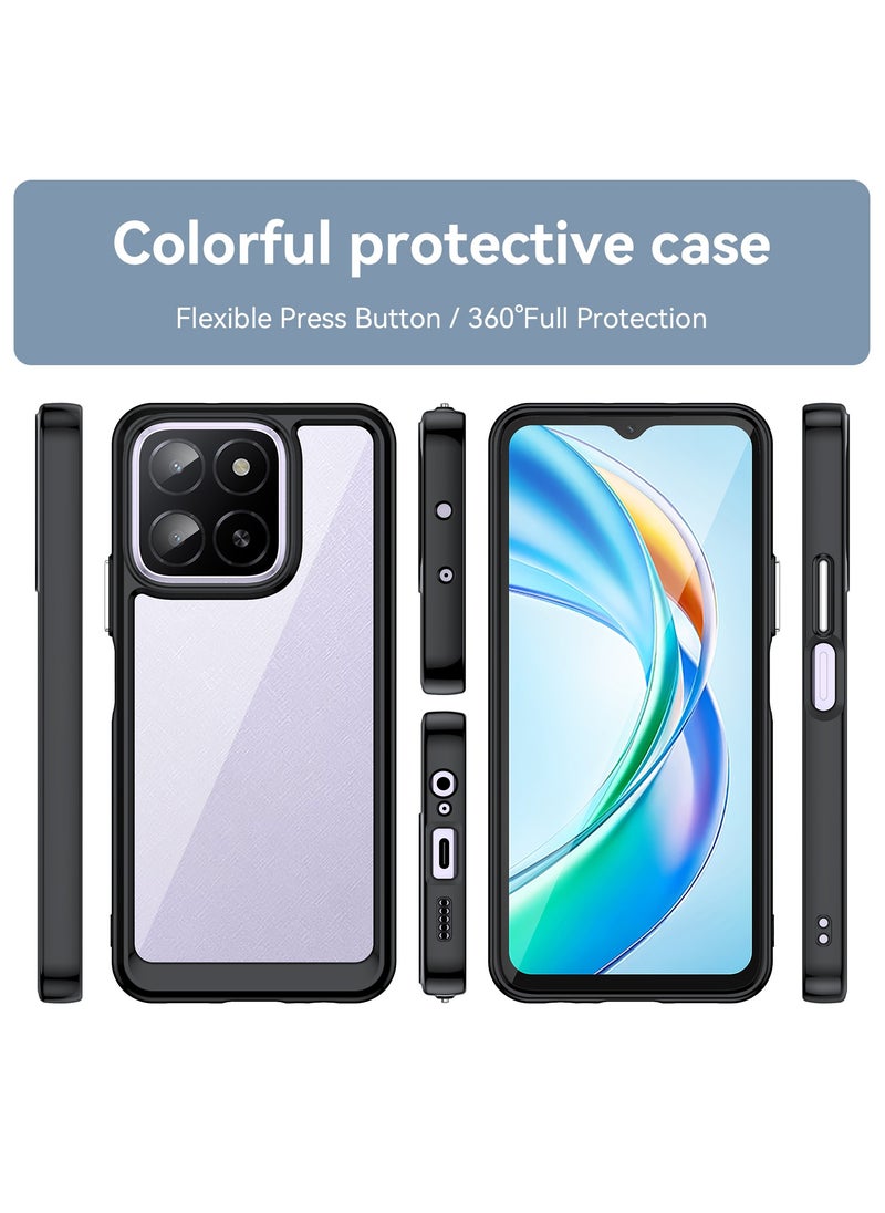 Generic - [1+1 Sets] For Honor X5b/ Honor X5b Plus Case & Screen Protector Transparent Frame Protective Cover with Tempered Glass Screen Protector - Image 1