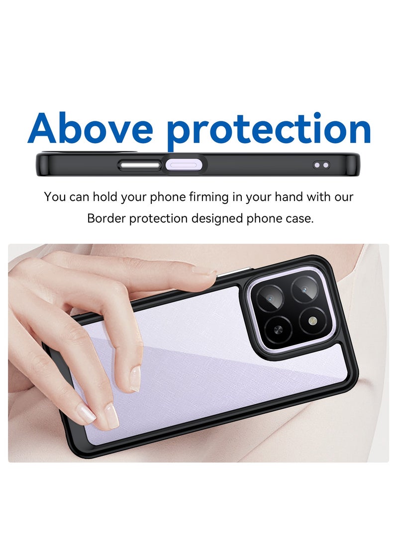 Generic - [1+1 Sets] For Honor X5b/ Honor X5b Plus Case & Screen Protector Transparent Frame Protective Cover with Tempered Glass Screen Protector - Image 1