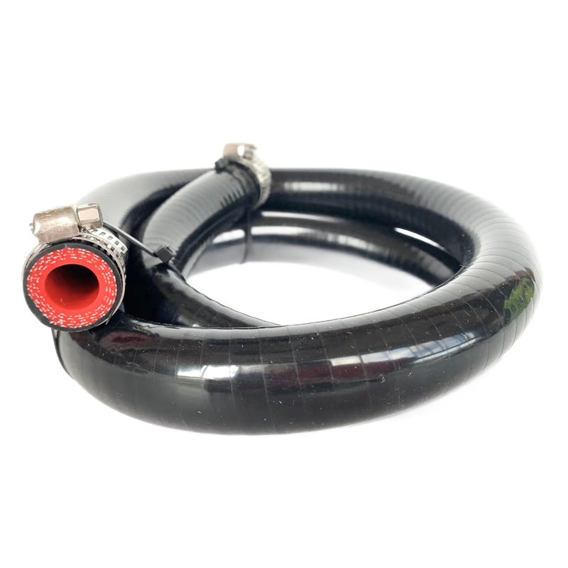 Bekelan 13MM 12 X 5FT Black High Temp Reinforced Silicone Heater Tubing Hose Radiator Coolant Straight LineWork Pressure 145PSI4ply Reinforced5MM Thick2 Clamp - Image 2