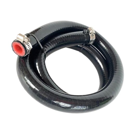 Bekelan 13MM 12 X 5FT Black High Temp Reinforced Silicone Heater Tubing Hose Radiator Coolant Straight LineWork Pressure 145PSI4ply Reinforced5MM Thick2 Clamp - Image 3