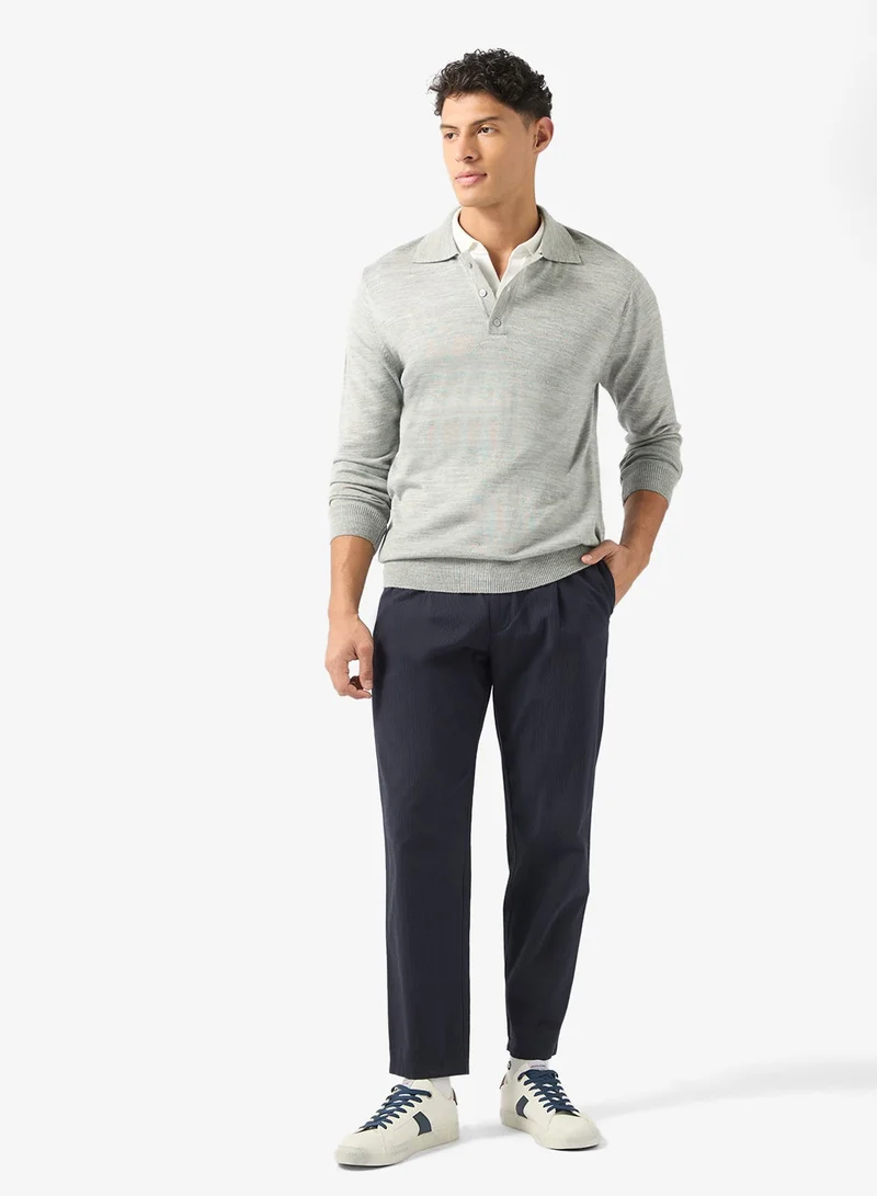Robert Wood  Casual Polo Neck Pullover Sweater for Men | Best Price UAE