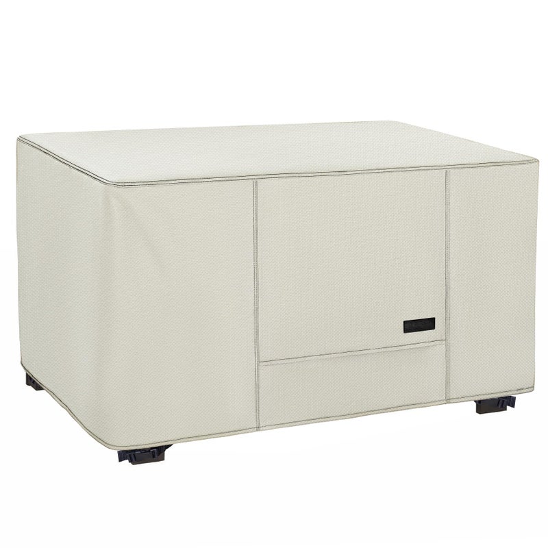 NettyPro Fire Pit Cover Rectangular Waterproof Outdoor Firepit Cover for Gas Propane Fire Pit Table Rectangle, 52 x 34 x 24 inch, Beige - Image 1