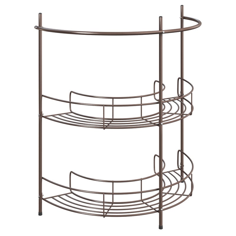Lavish Home Lavish Home Pedestal Sink Organizer  Compact Under Sink Rack with 2 Storage Shelves and Towel Holder  Space Saving Bathroom Storage Bronze