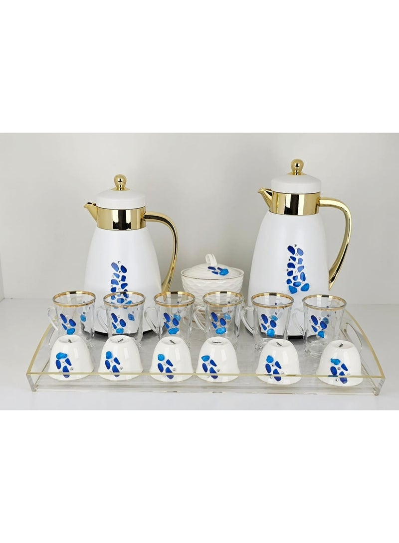 رادین طقم تقديم شاي وقهوة مكون من 22 قطعة، مجموعة كاملة للمنزل والمكتب وهدايا الزفاف - Image 1