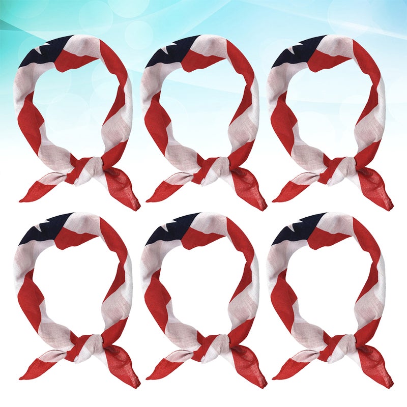 6Pcs Cloth Scarf Kerchief Shaped National Flag Printed Scarf DIY Neck Hood Hair Band for Indoor Outdoor Women Men - Image 4