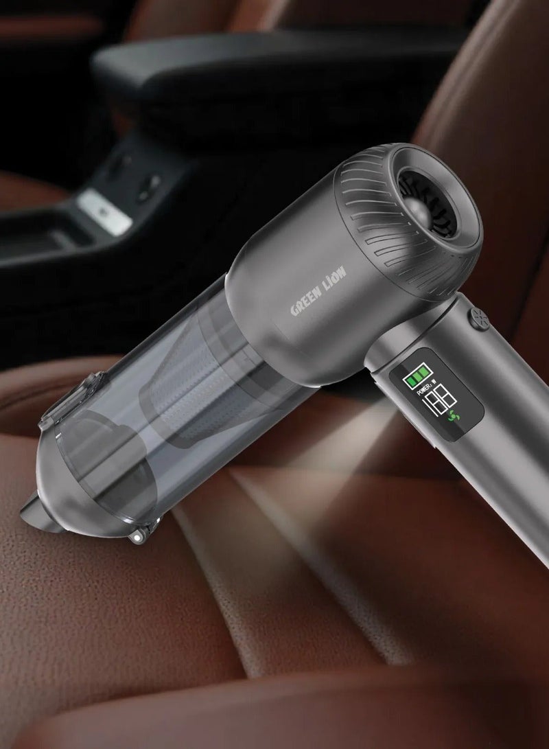 GREEN LION Multi-Force Vacuum, Air Blower, Air Duster Power 100W / 15000Pa Suction / 6000mAh Battery / Air Duster Rechargeable Handheld Vacuum Cordless / 3 Levels Speed / LED Flash Light / RPM 100000 / Vacuum Cleaner for Compute/Car/House - Gray - Image 2