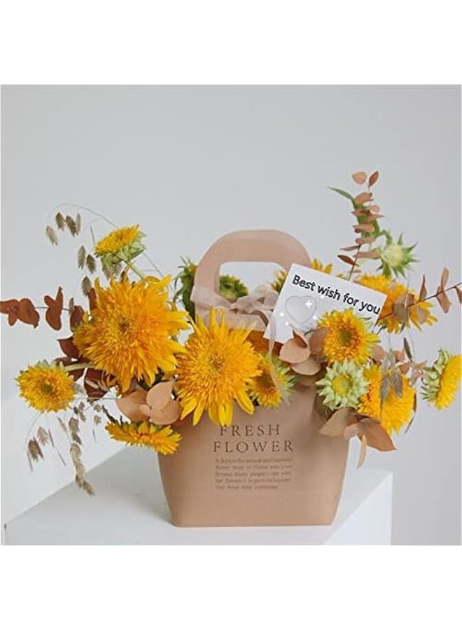 لونج اكس ان سيريز 10 قطع من اكياس الزهور الورقية من ورق الكرافت، سلة حامل زهور، سلة هدايا من ورق الكرافت، حقيبة ترتيب الزهور، صندوق هدايا، ديكور المنزل، هدايا الزفاف والعطلات - Image 3