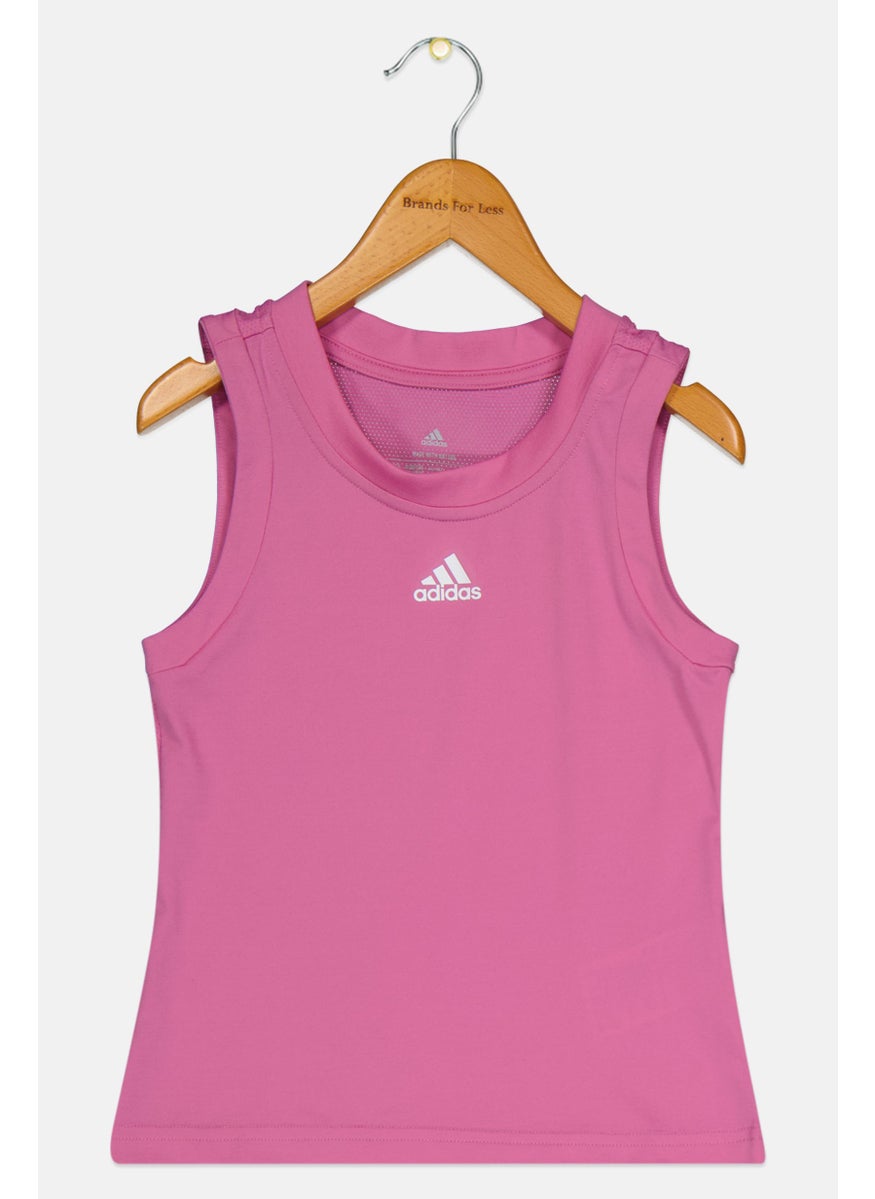 Adidas Kids Girl Sleeveless Brand Logo Training Top, Orchid  - Image 1