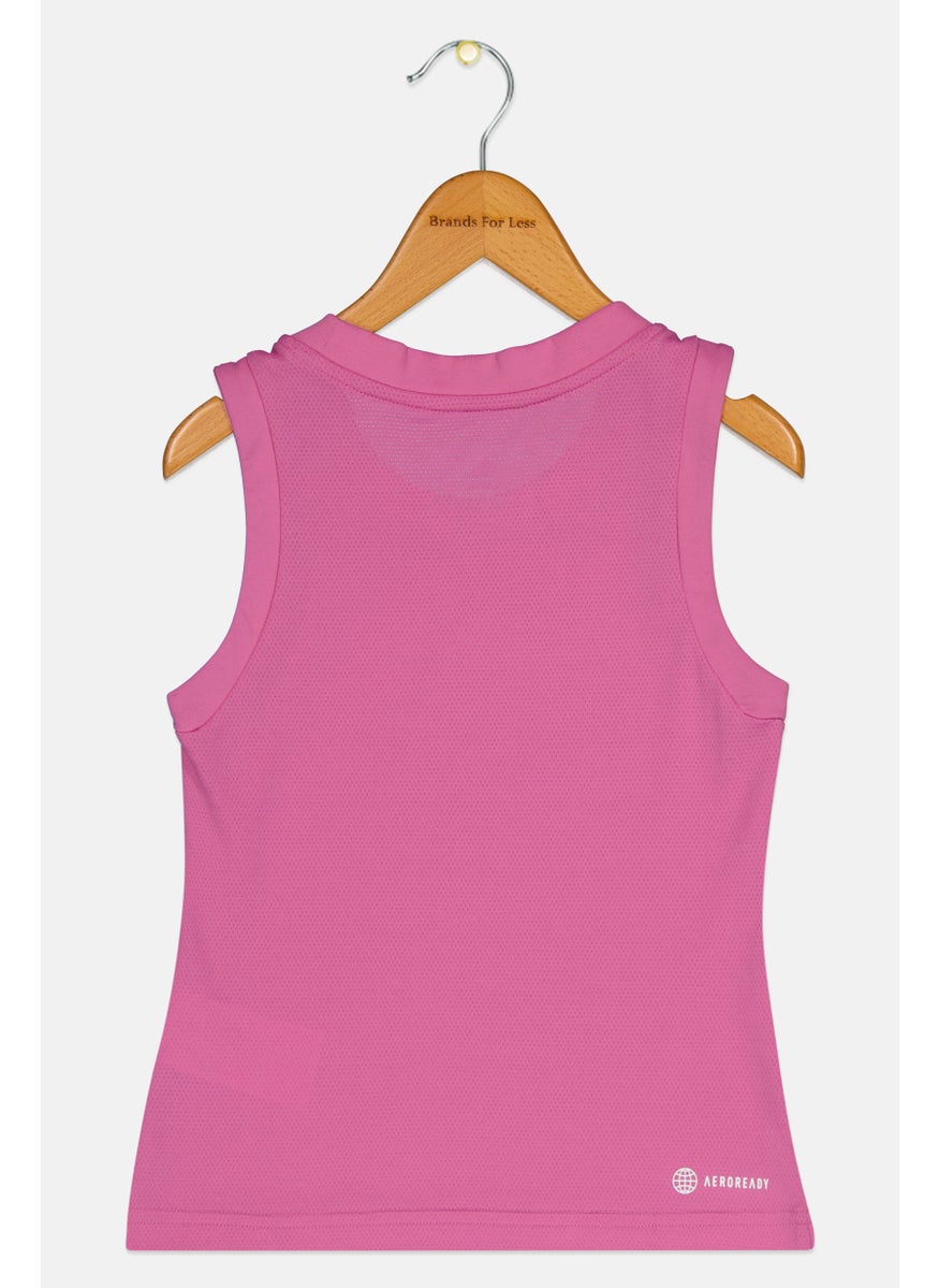 Adidas Kids Girl Sleeveless Brand Logo Training Top, Orchid  - Image 2
