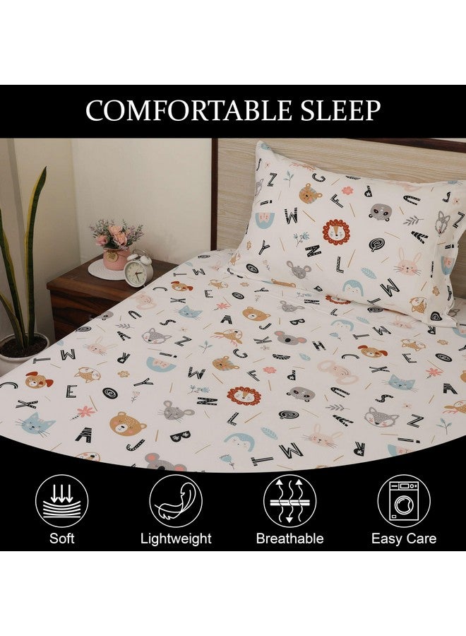 Cottington Lane Kid's Alphabetical Cartoon King Bedsheet with 2 Regular Size Pillow Covers | Alphabet Bedding Sheets (Alphabet Adventure) - Image 5