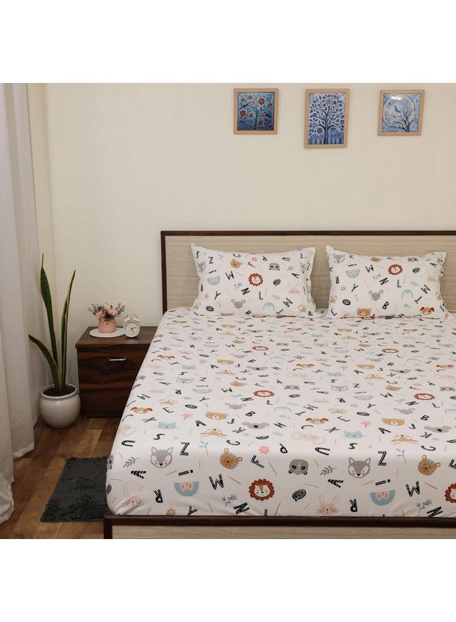 Cottington Lane Kid's Alphabetical Cartoon King Bedsheet with 2 Regular Size Pillow Covers | Alphabet Bedding Sheets (Alphabet Adventure) - Image 3