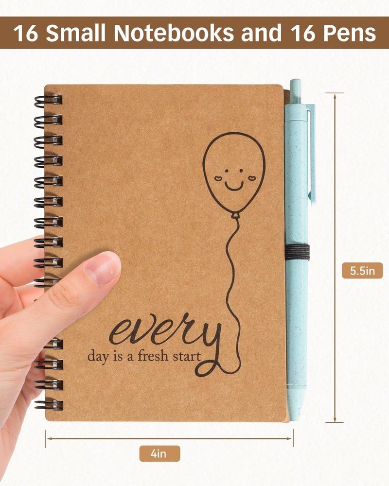 Dynta 16 Set Small Journals with Pens, 4x5.5 Inch Inspirational Notebooks Bulk, Appreciation Thank You Gifts for Coworkers Teachers Students - Image 2
