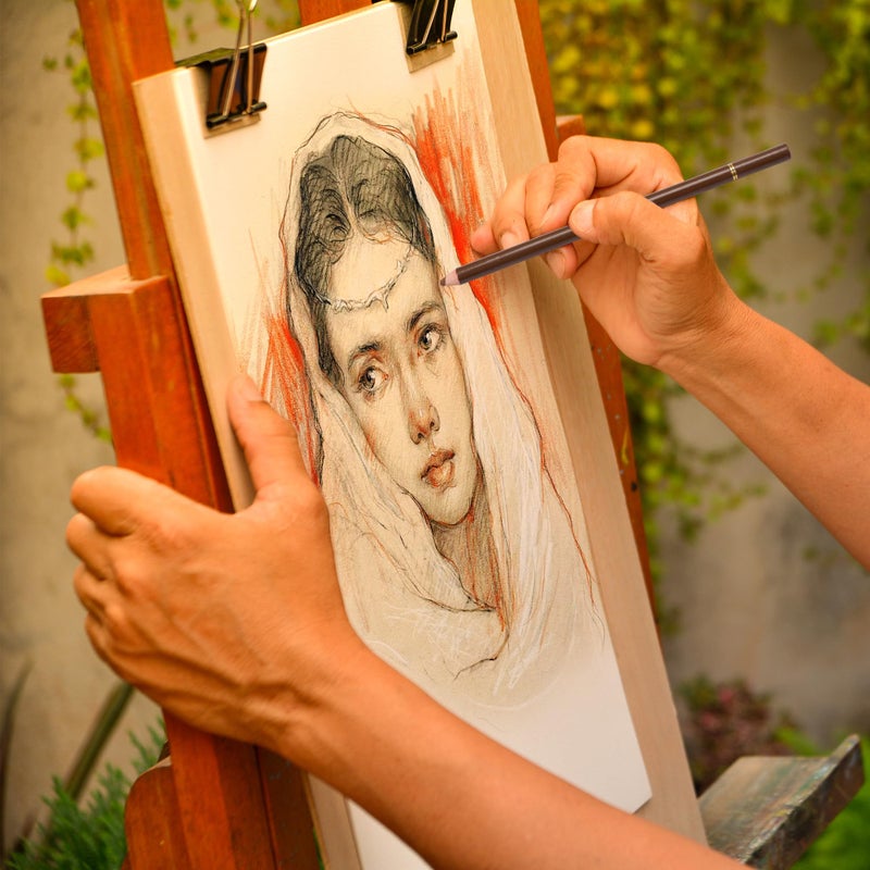 KALOUR Pro Colored Charcoal Drawing Set,12 Pieces Pastel Chalk Pencils for Sketching, Shading, Blending, Portrait, Black White Charcoal for Beginners & Artists - Image 4