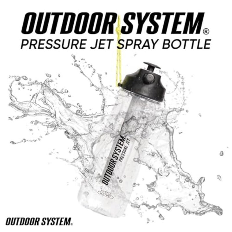 Outdoor System Pressure Jet Spray Bottle 700ml, 24oz Portable Personal Water Bottle Spray Mister w/Jet, Shower or Mist Settings, Hand Body Wash, Camp Shower, Face Mister, Beach, Gym, Camping, Boating - Image 2