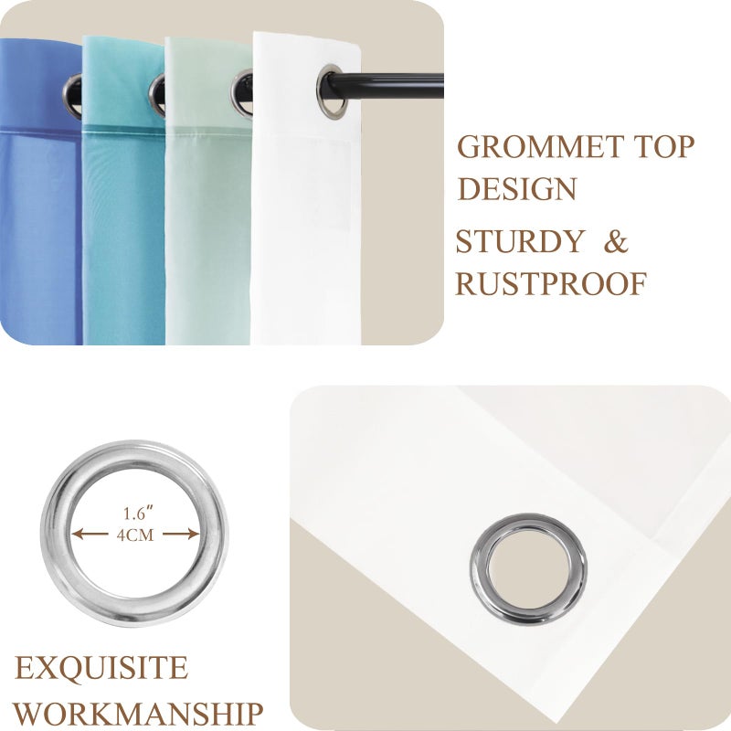L.Z.E Blue Ombre Sheer Curtains 84 Inches Long for Living Room, Transparent Light Blue Curtains for Kids Bedroom Boys Girls Room, Lightweight Gradient Voile Window Drapes Grommet Top 2 Panels Set - Image 4