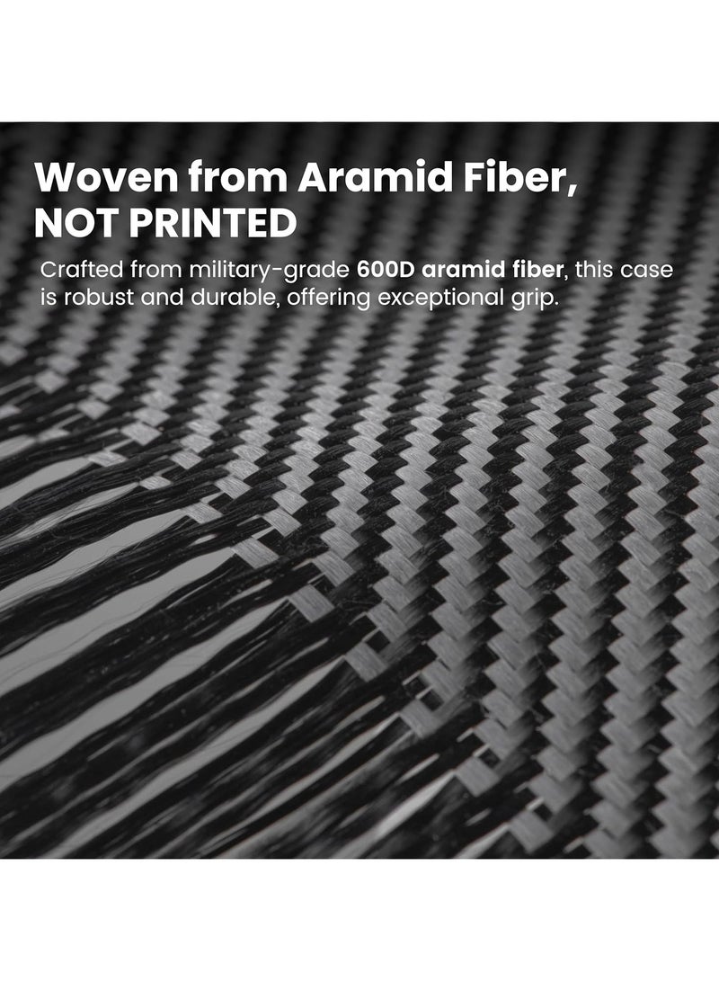 pitaka for iPhone 16 Pro Max Case Compatible with MagSafe, Thin & Light Case iPhone 16 Pro Max with a Caseless Feel, 600D Aramid Fiber Woven [Ultra Slim Case-Black/Grey (Twill)] - Image 3