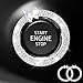 vvag 2 PCS Bling Ring Emblem Sparking Butterfly Car Button Rings and Knob Covers Girly Butterfly Rhinestone Car Engine Start Button Cover Key Ignition Starter Knob Ring Decor for Women White - Image 2
