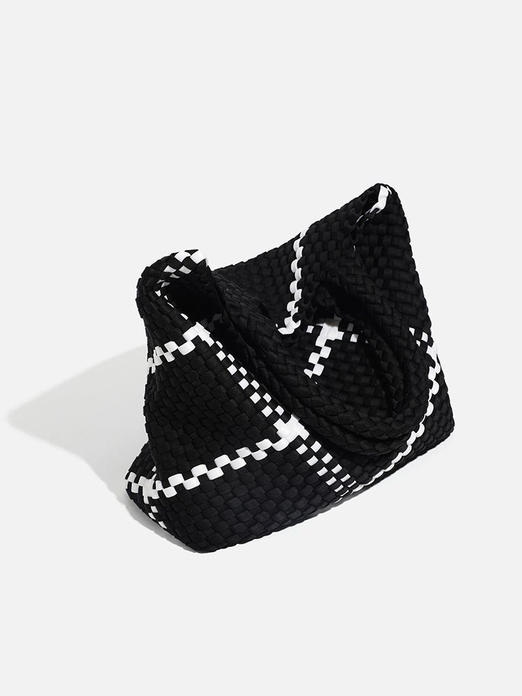 Soft Leather Bucket Bag Woven Tote Bag Big Bag Handbag Bags Basket Bag - Image 5