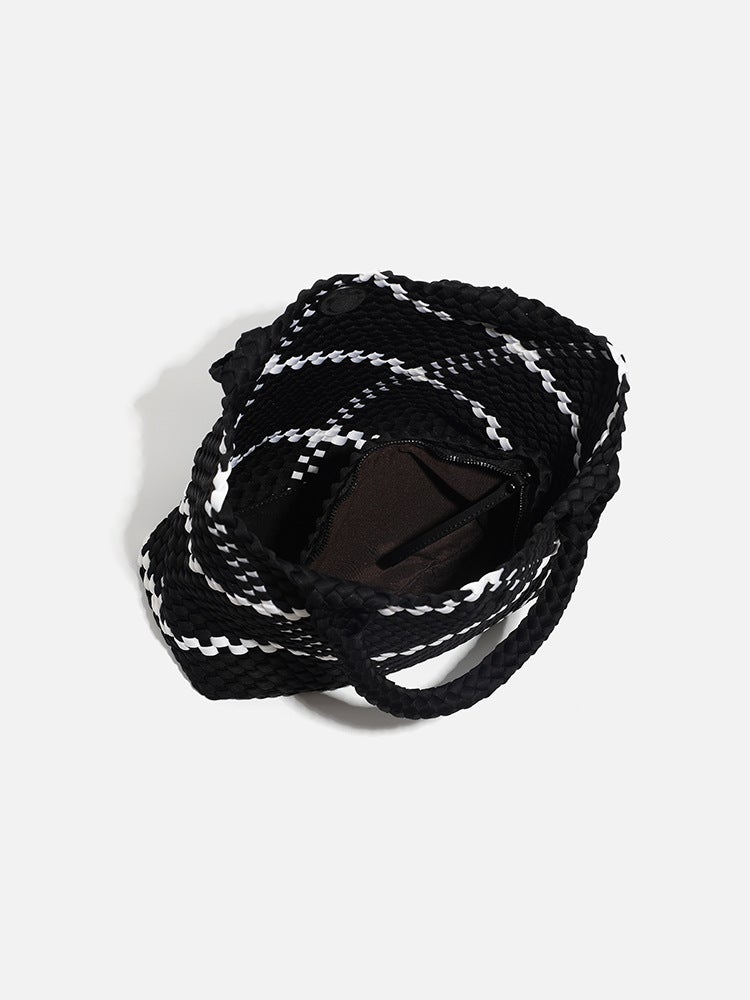 Soft Leather Bucket Bag Woven Tote Bag Big Bag Handbag Bags Basket Bag - Image 4
