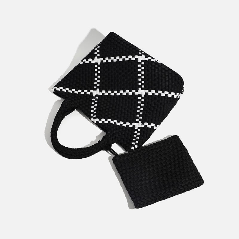 Soft Leather Bucket Bag Woven Tote Bag Big Bag Handbag Bags Basket Bag - Image 1
