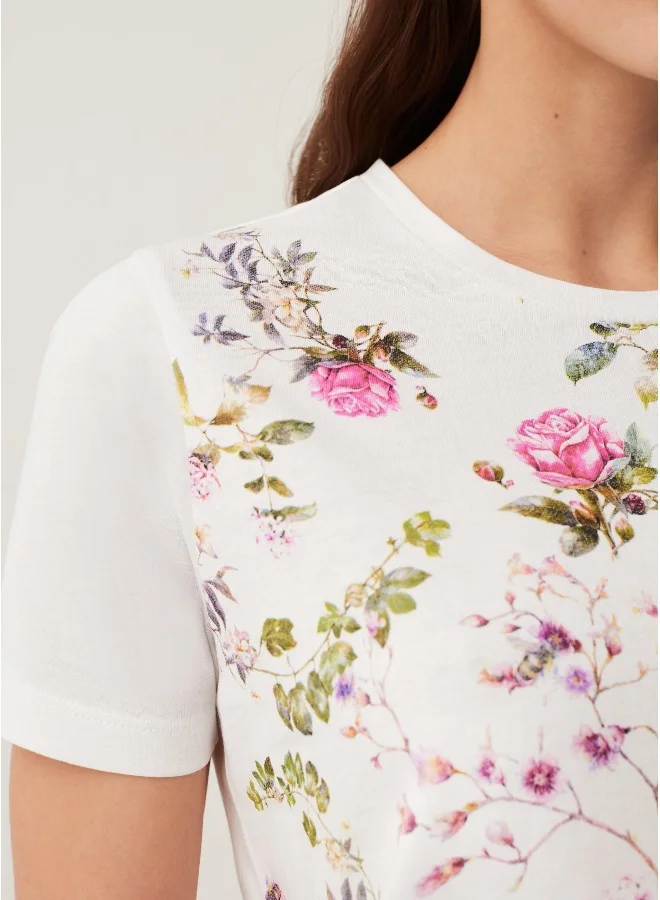Ovs Cotton T-shirt with floral print