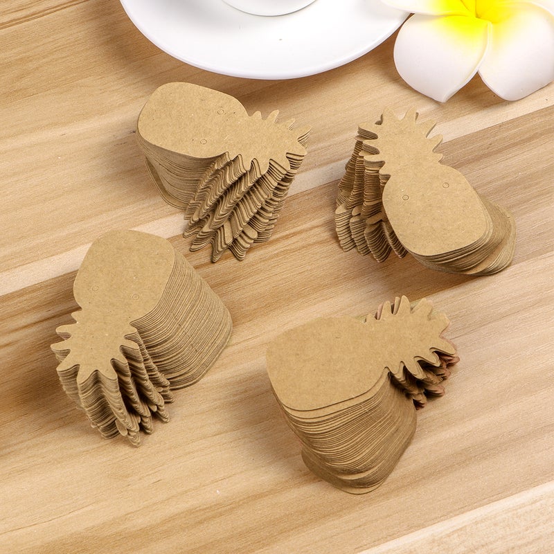 200PCS Pineapple Pattern Blank Kraft Paper Earring Ear Stud Display Cards Holders Earring Tags - Image 3