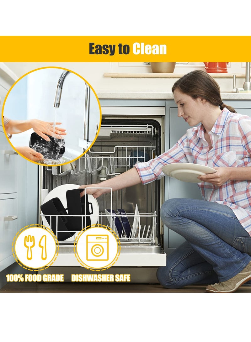 Zikra 2-Pack Rectangular Air Fryer Silicone Liners for Ninja Foodi DZ201 8QT/DZ090 6QT - Reusable, Easy-Clean Non-Stick Basket Inserts, Food-Safe - MMH Replacement Airfryer Trays, Black - Image 4