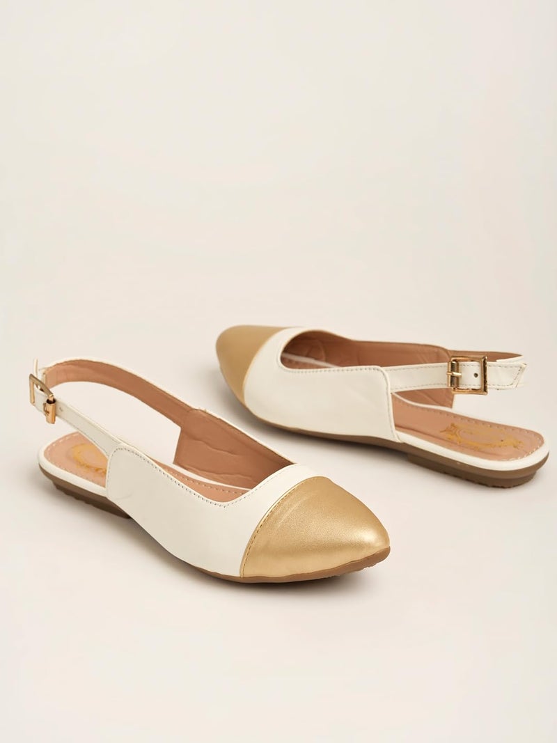 Shoetopia Shoetopia Women's Block Heel Bellies – Stylish & Comfortable Ballet Flats for Office, and Parties - Image 3