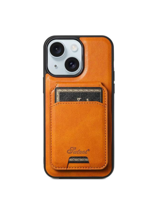 Suteni Case For iPhone 15 Plus H15 MagSafe Oil Eax Leather Detachable Wallet Back Phone Case - Image 1