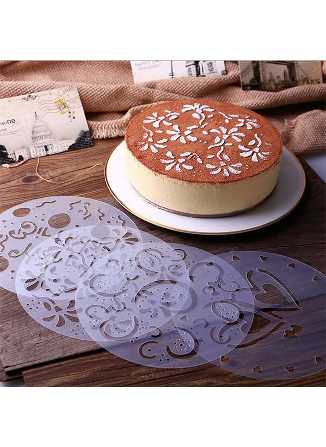Sweet Life 4 Pcs Cake Decorating Stencils Mold, Plastic Templates Spray Floral Cake Molds, Baking Tools, Dessert Decorating Molds  - Image 2