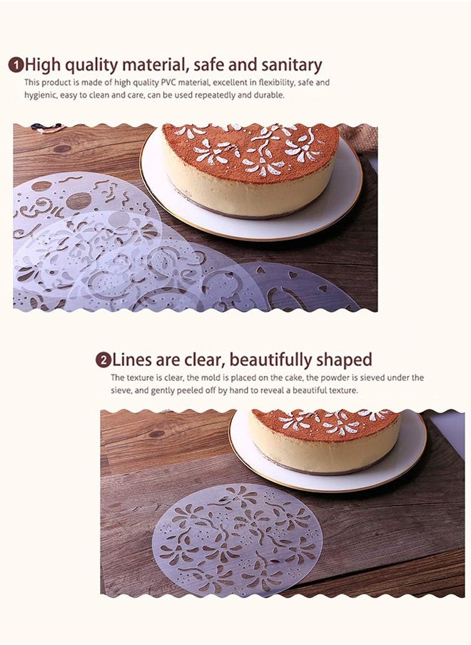 Sweet Life 4 Pcs Cake Decorating Stencils Mold, Plastic Templates Spray Floral Cake Molds, Baking Tools, Dessert Decorating Molds  - Image 5
