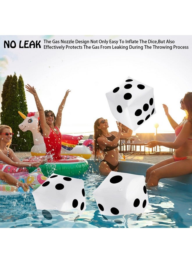 Blulu 3 Pack Inflatable Dice Jumbo Giant Inflatable Dice Large Inflatable Dice For Indoor Outdoor Broad Game Ludo Pool Party Favor(20 Inch,White) - Image 4
