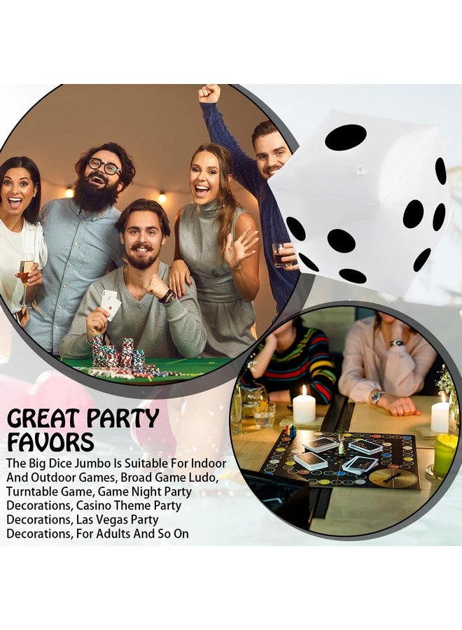 Blulu 3 Pack Inflatable Dice Jumbo Giant Inflatable Dice Large Inflatable Dice For Indoor Outdoor Broad Game Ludo Pool Party Favor(20 Inch,White) - Image 5