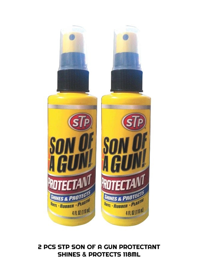 STP 2 PCS Son of a Gun Protectant Car Dash Cleaner, Cleans Shines & Protects Vinyl Rubber and Plastic - STP 300ml x2 - Image 1